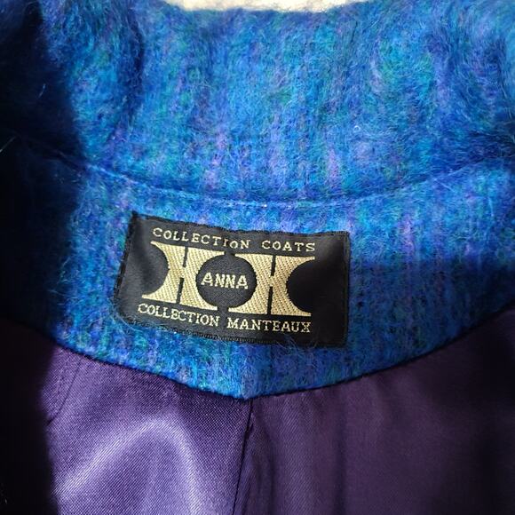 Vintage 1970s Oversized Anna Collection Mohair Wool Duster Peacoat - Size 10 - Picture 6 of 10